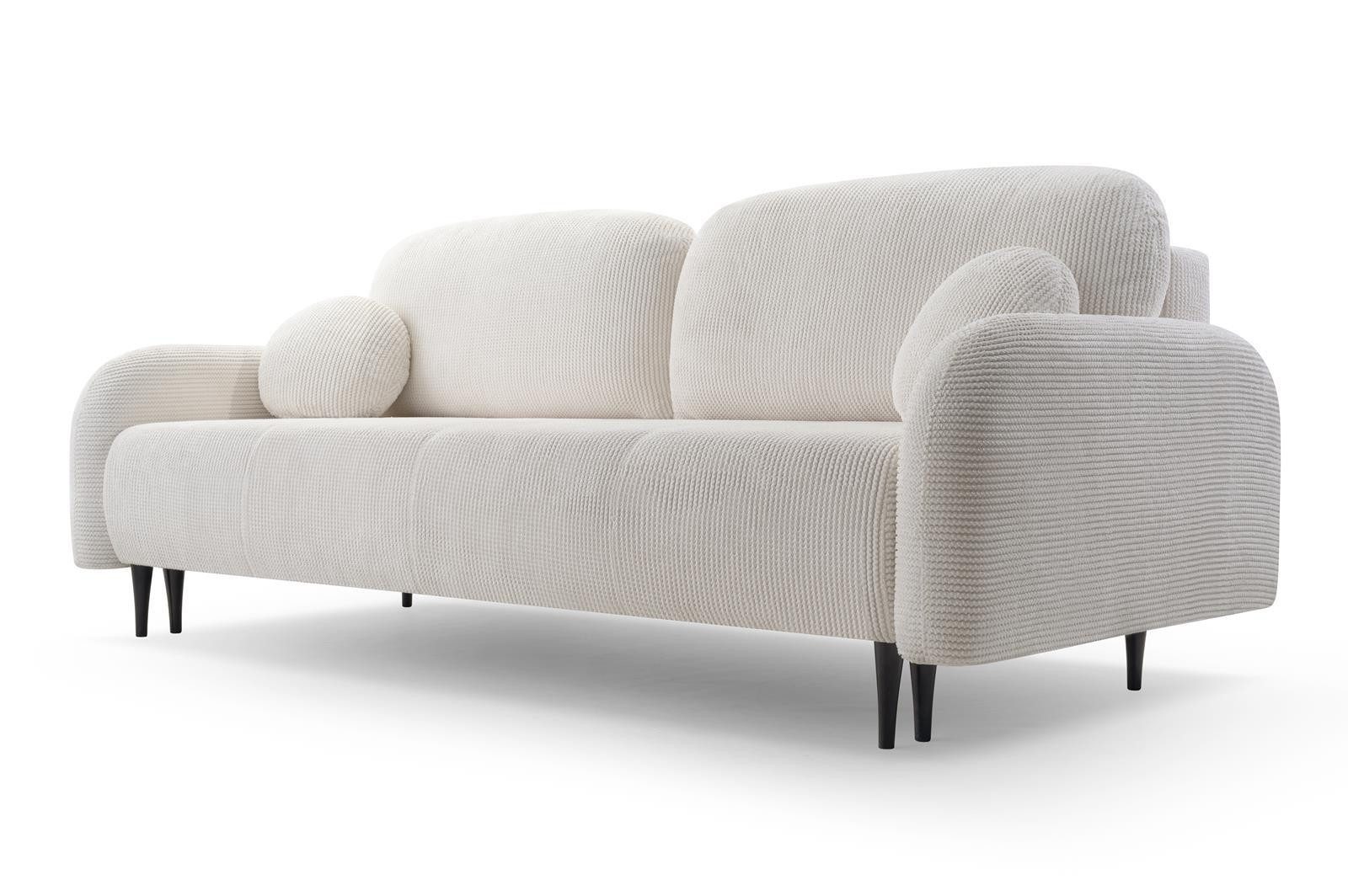 Compleo Schlafsofa mit Bettkasten CLOUD, Modern Wohnzimmer, Cordstoff, Sofa ist ausziehbar