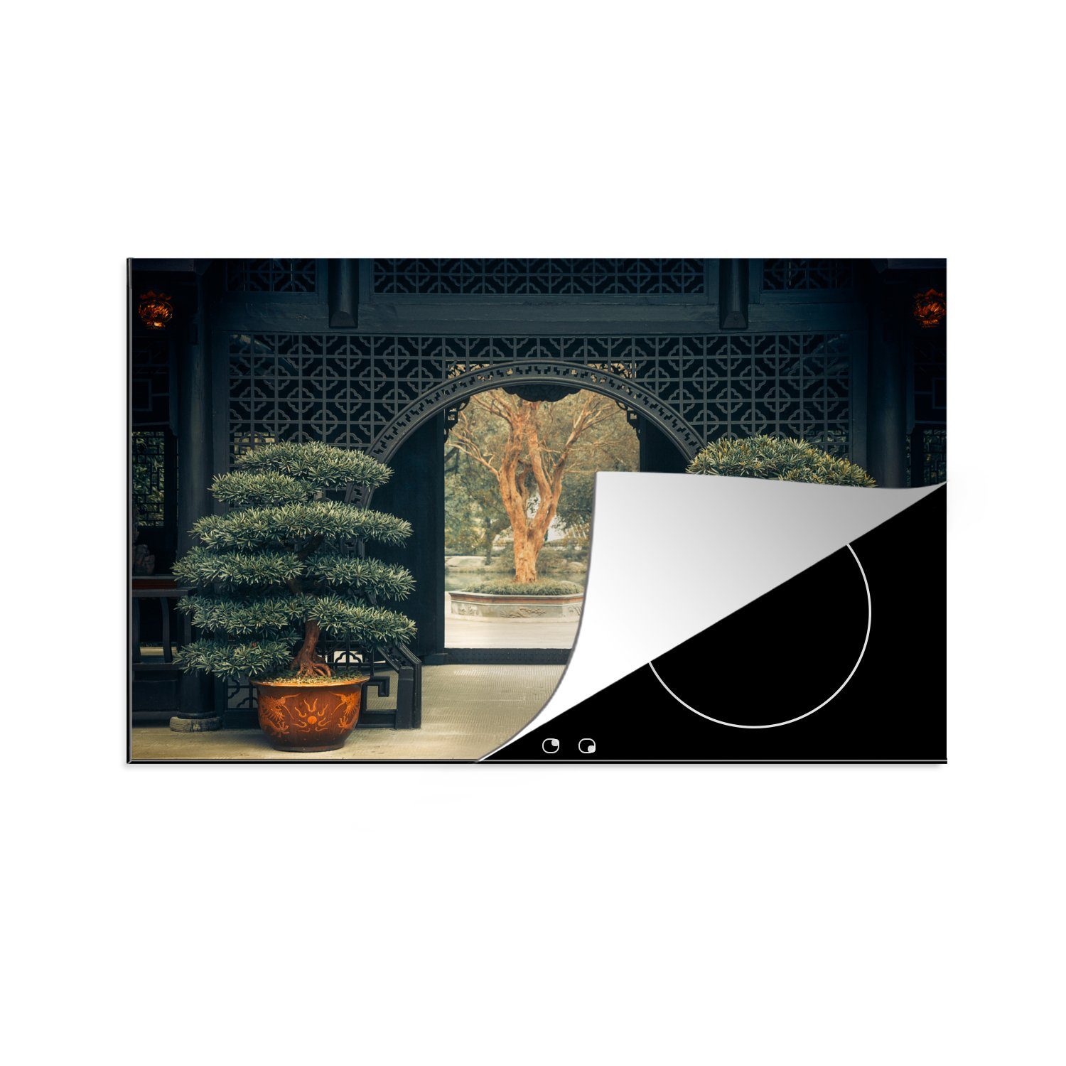 am beliebtesten MuchoWow Herdblende-/Abdeckplatte Chinesischer Bonsaibaum, (1 für Induktionskochfeld die Ceranfeldabdeckung Schutz tlg), Vinyl, küche, 81x52 cm