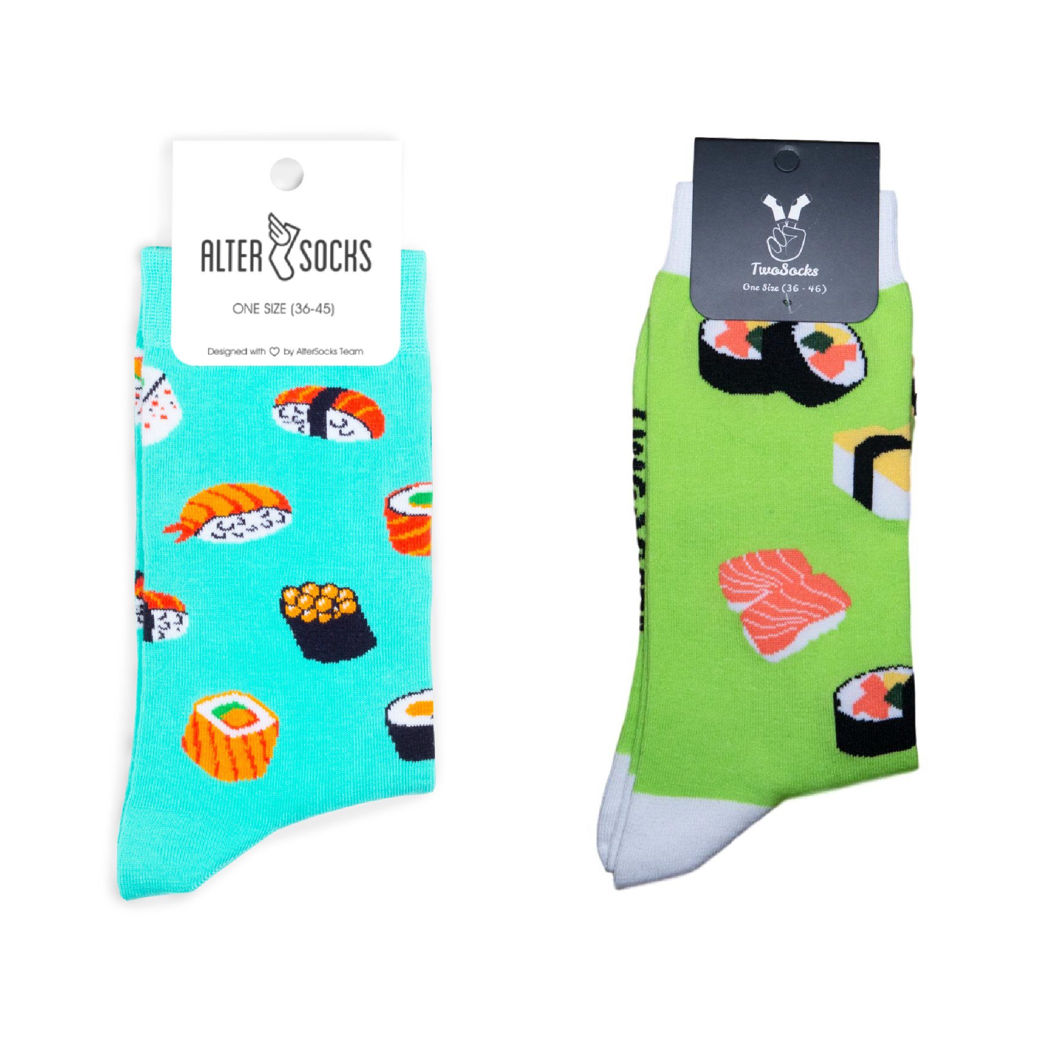 TwoSocks Freizeitsocken Sushi Socken Damen & Herren lustige Socken, Baumwolle, Einheitsgröße (2 Paar)