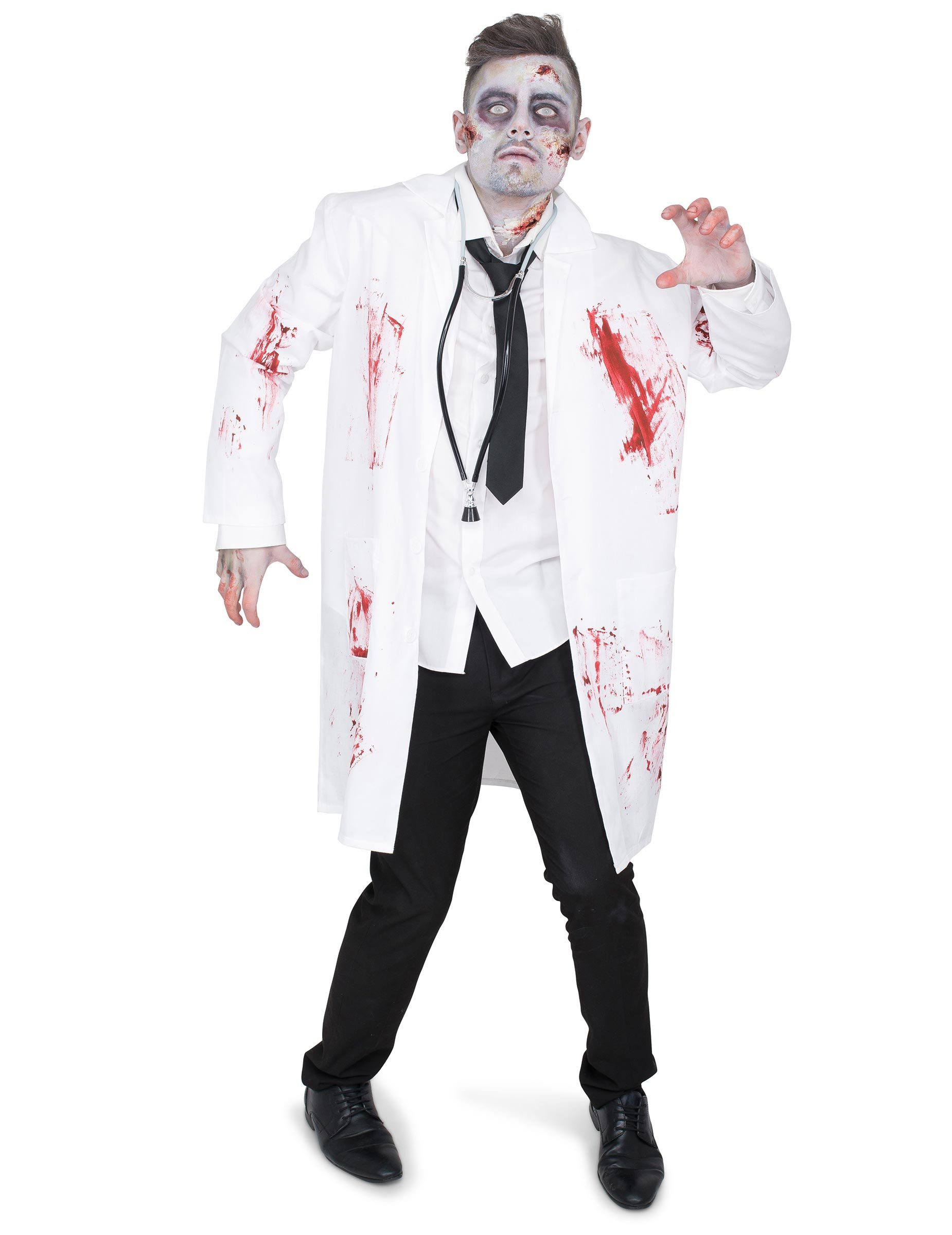 REDSUN Kostüm Zombie-Arzt-Herrenkostüm weiss-rot