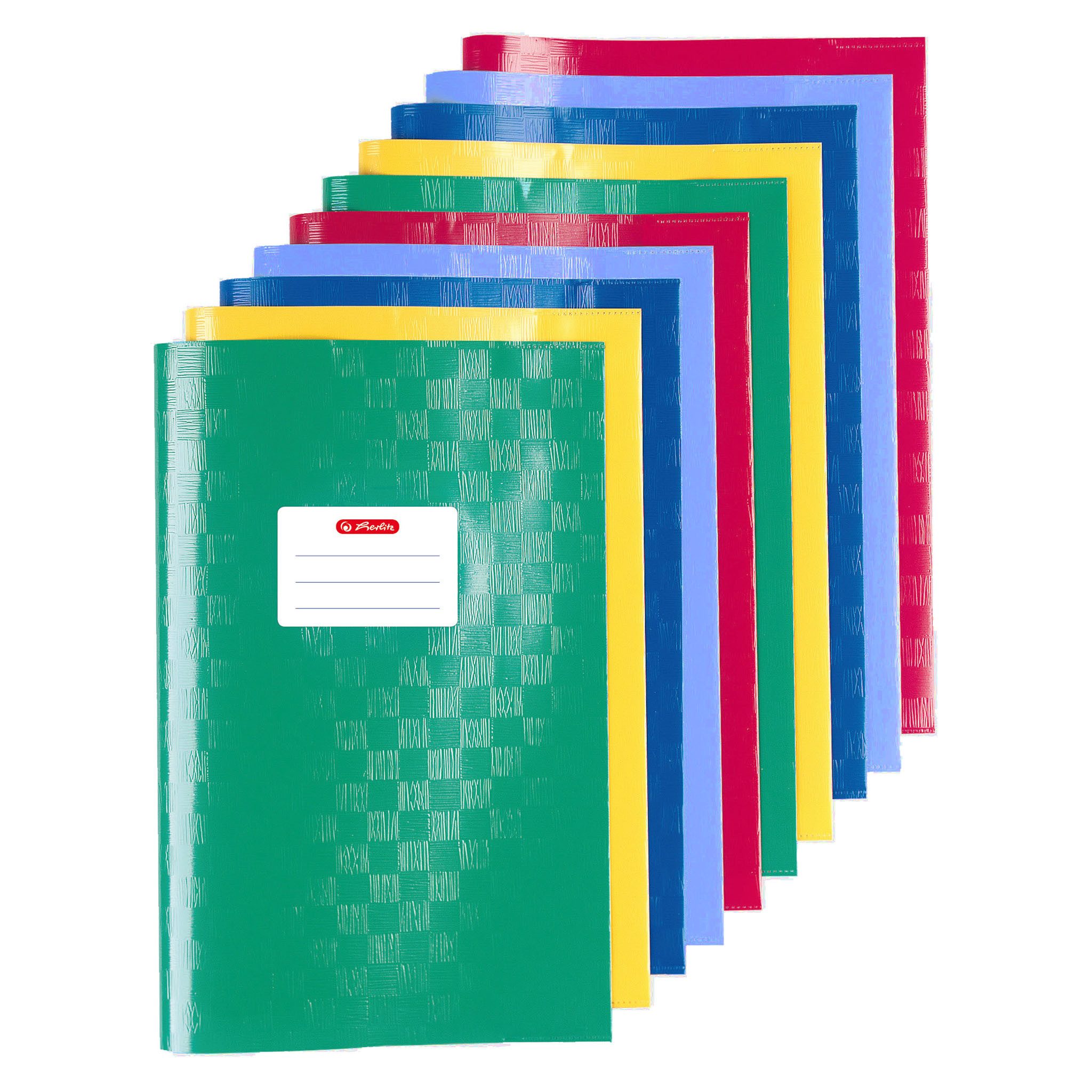 Herlitz Schulheft herlitz Heftumschäge Heftschoner 10er Set, A4, geprägt (Bast), PP, sor