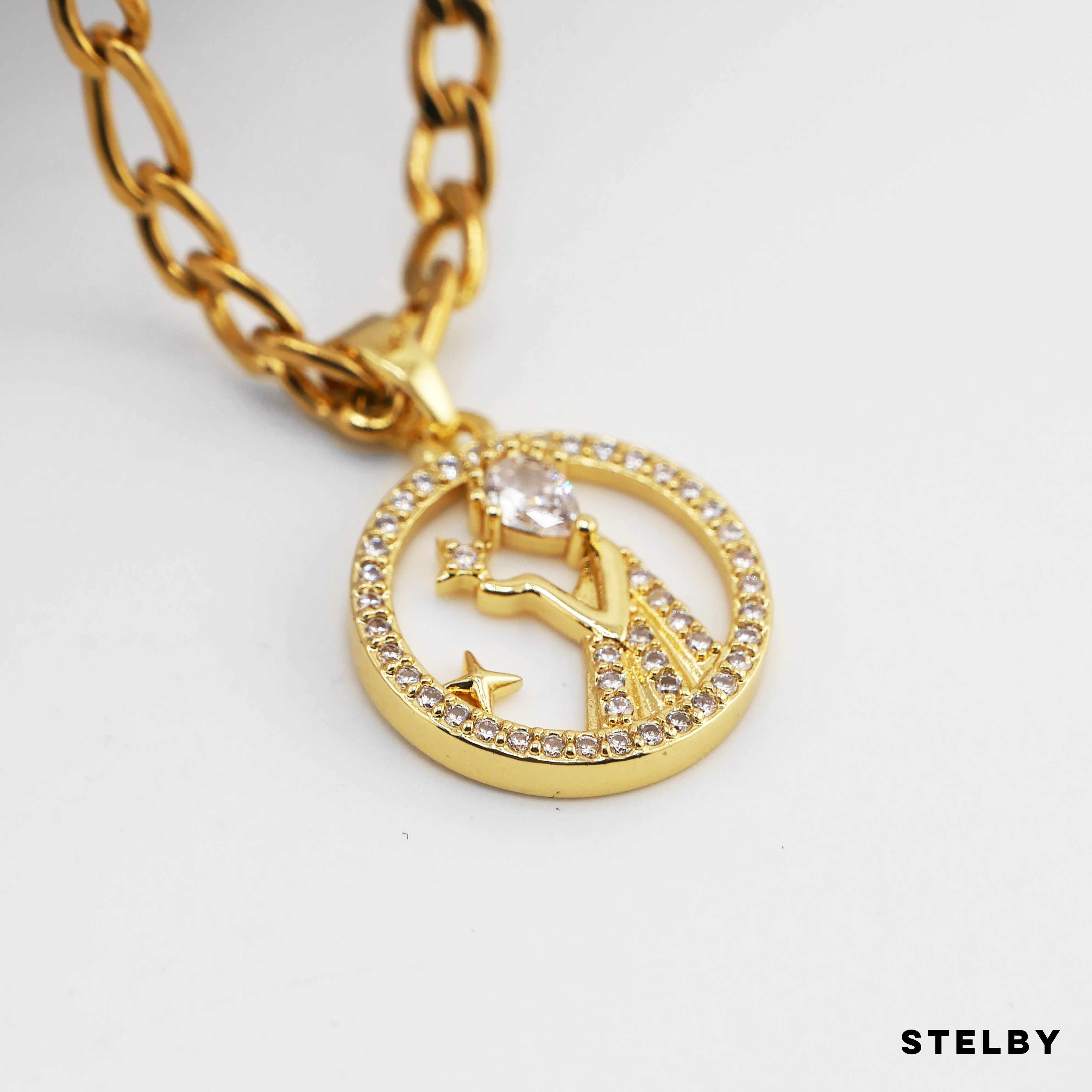 Stelby Kette mit Anhänger Sternzeichen Jungfrau Halskette vergoldet - Schmu günstig online kaufen