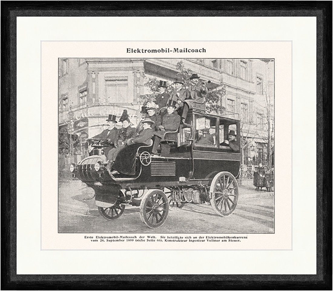 Kunstdruck Elektromobil Mailcoach Vollmer Speichenrad Braunbeck Faks Sport 093, (1 St)