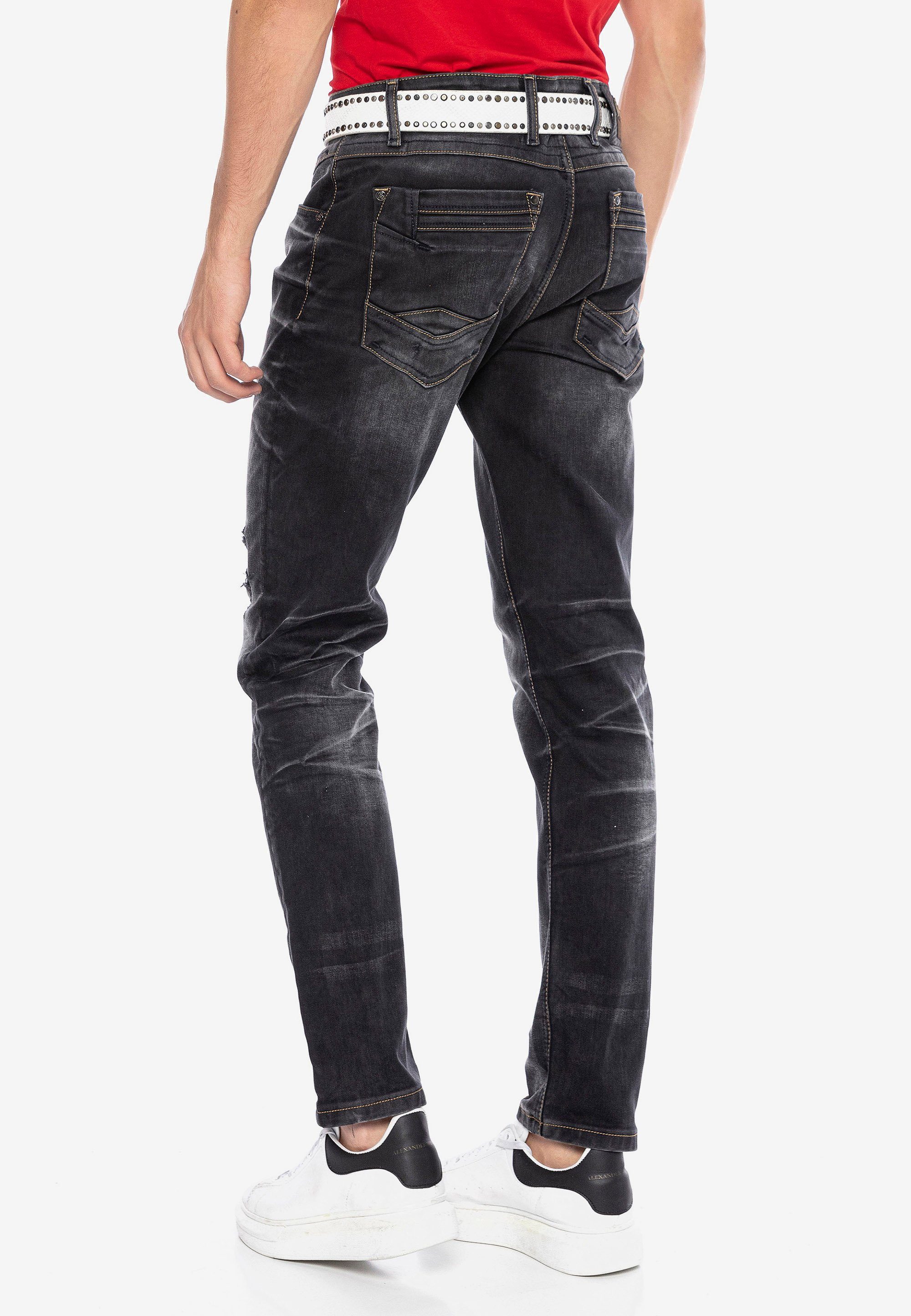 Baxx im & Straight-Jeans modischen Cipo Look