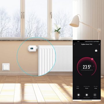 Salcar Heizkörperthermostat Smartes Heizkörperthermostat OLED-Display Tuya ZigBee Smart Heizkörper, Kompatibel Amazon Alexa & Google Assistant Programmierbarem Thermostat