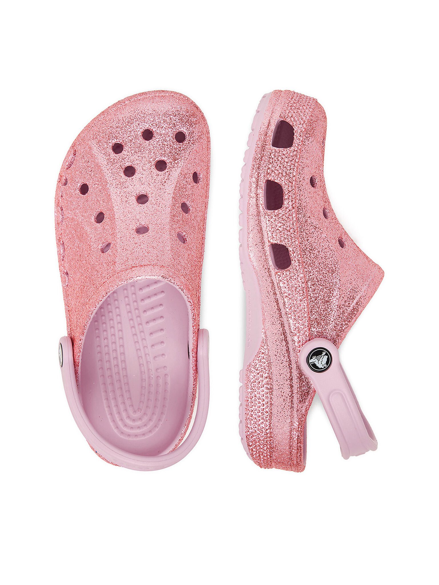 Crocs Crocs Damen Flip-Flops Crocs-C-BAYA GLITTER CLOG 205925-6GD Rosa Rosa Badepantolette