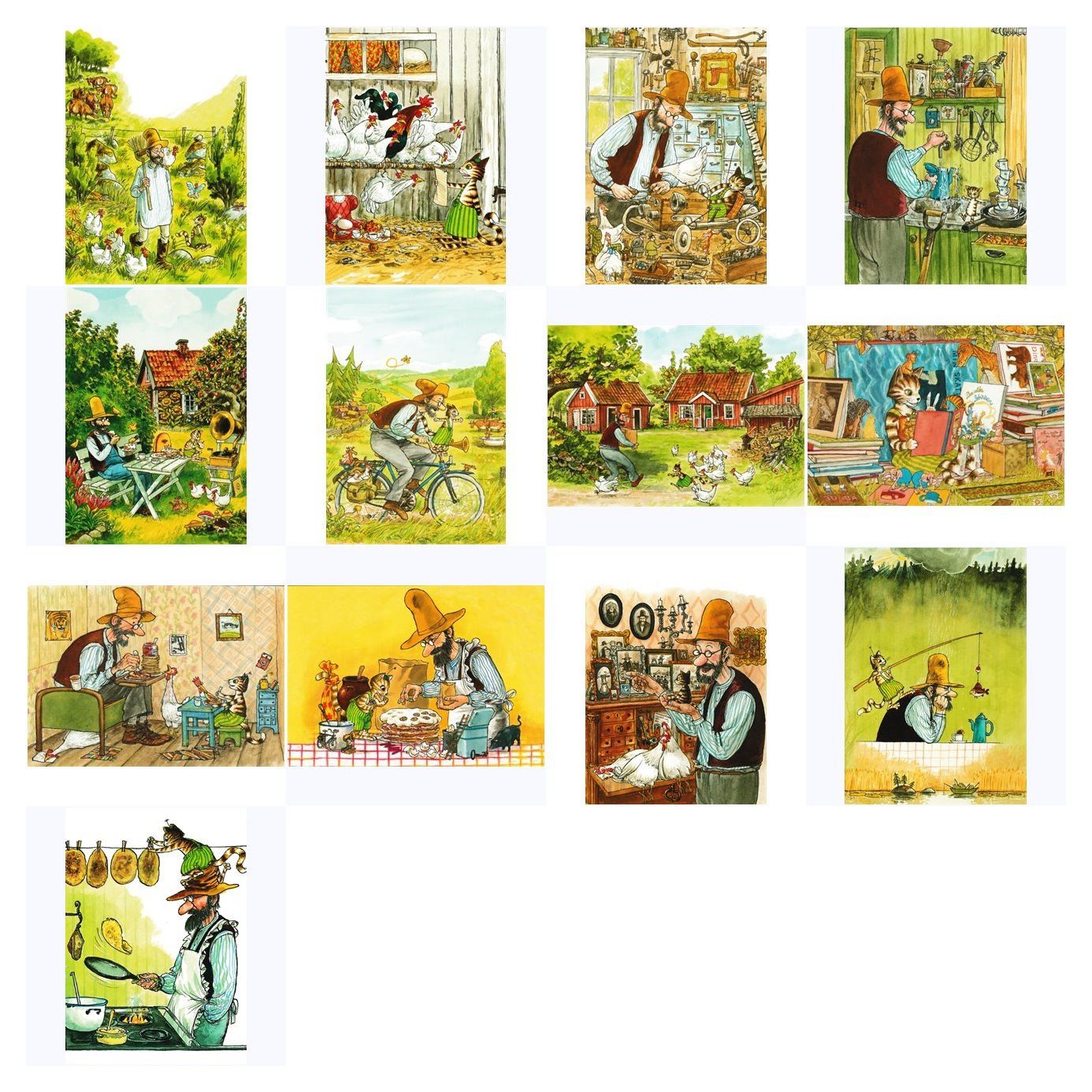 postkarten-universum.de Postkarte Postkarten-Set "Pettersson und Findus"