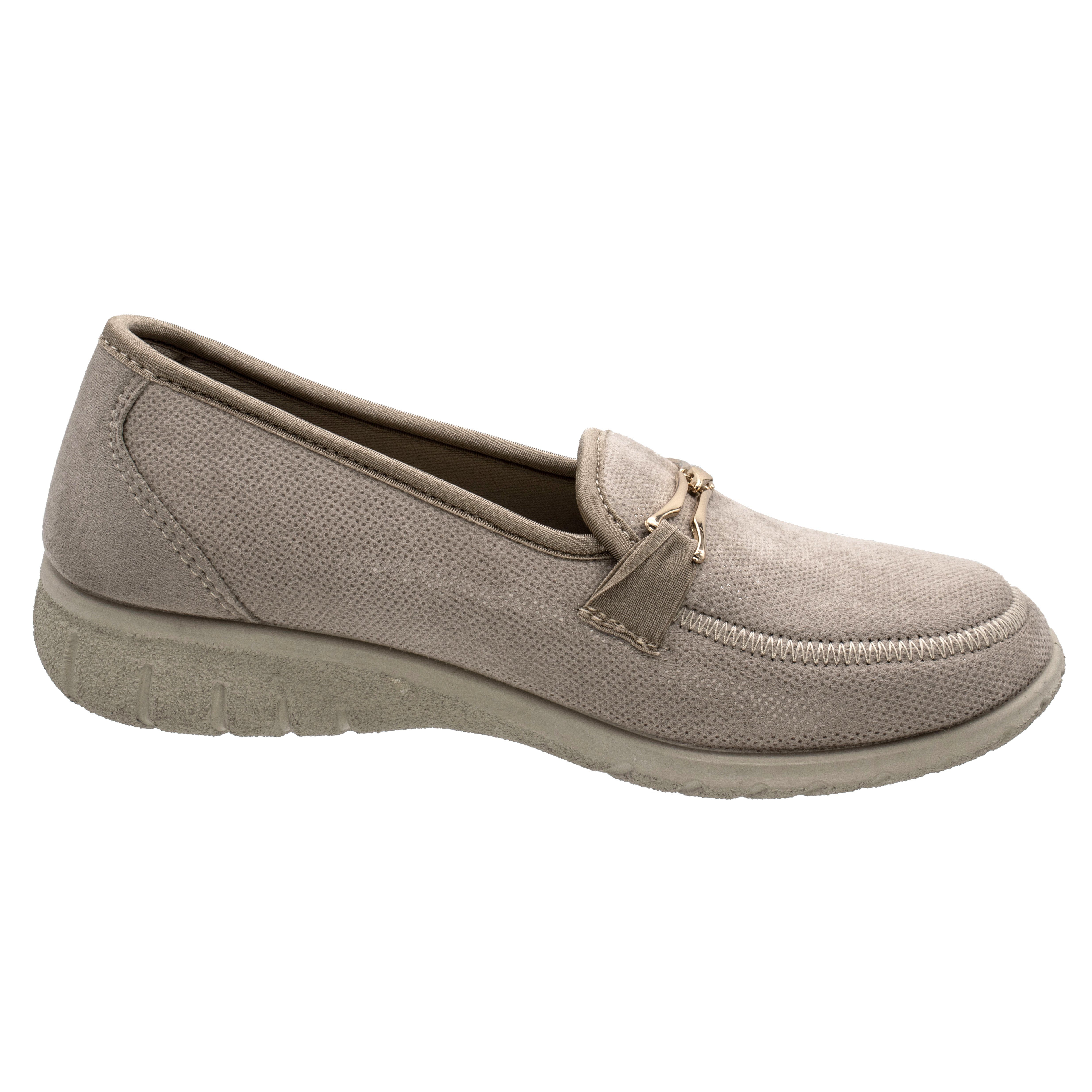 Stretchmaterial, Textilfutter, Ledereinlegesohle beige Slipper Fischer-Markenschuh Karin herausnehmbar aus