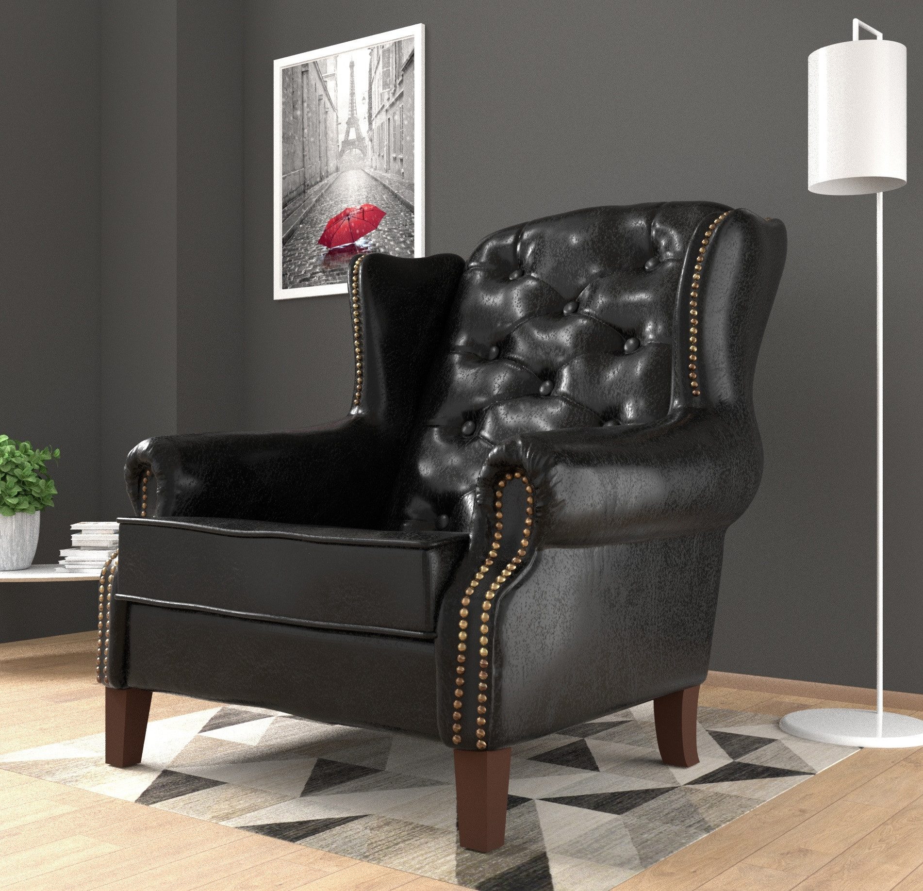 S-Style Möbel Ohrensessel Chesterfield Mario mit günstig online kaufen