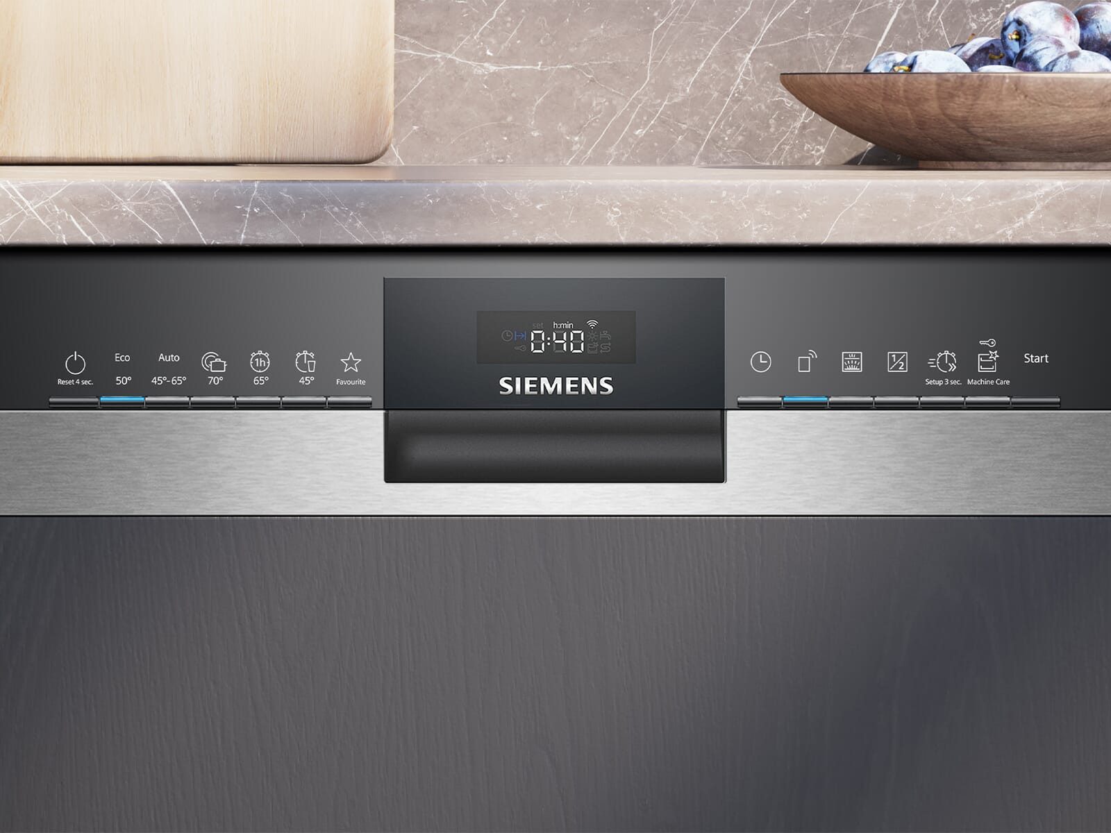 SIEMENS teilintegrierbarer Geschirrspüler SN53ES02CE, 9.0 l, 14 Maßgedecke, HomeConnect