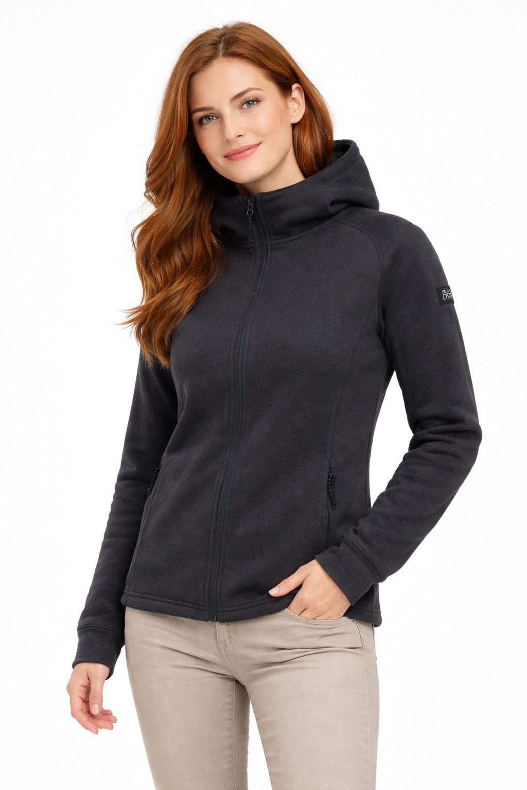 Kapuzenfleecejacke Strickjacke Damen Liska