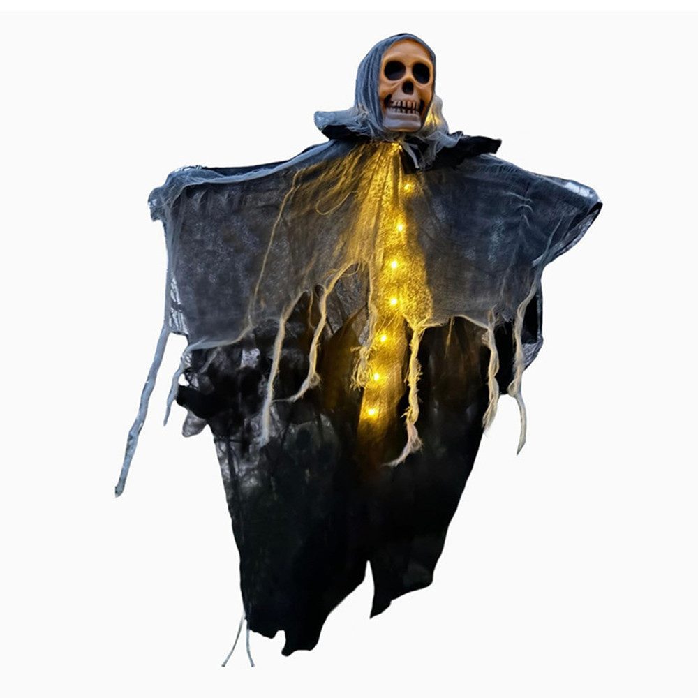 Bomiclss Dekofigur 80CM Outdoor Hängendes Leuchtendes Totenkopf Dekor, für Halloween & Garten