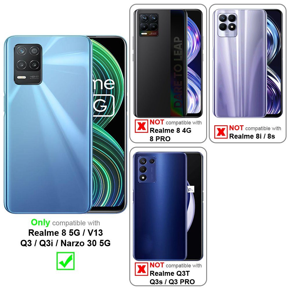 Cadorabo Handyhülle für Realme 8 5G / V13 / Q3 / Q3i / Narzo 30 5G Hülle Realme 8 5G / V13 / Q3 / Q3i / Narzo 30 5G, Flexible Hülle TPU Silikon Schutzhülle Back Cover Case