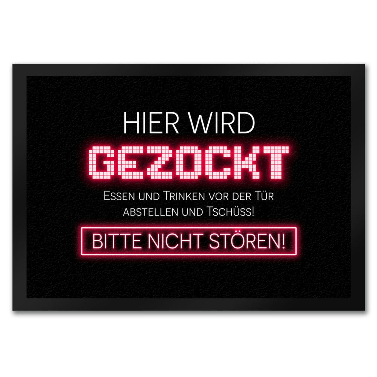 Fußmatte Hier wird gezockt Fußmatte in 35x50 cm für Gamer in rot