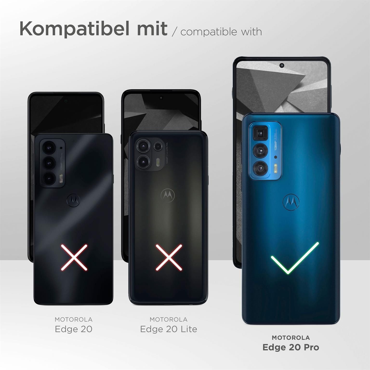 moex Handyhülle für Motorola Edge 20 Pro Hülle Klappbar Book Case Schwarz 6,7 Zoll, Klapphülle Kartenfach Flip Cover Handytasche Leder Optik Schutzhülle