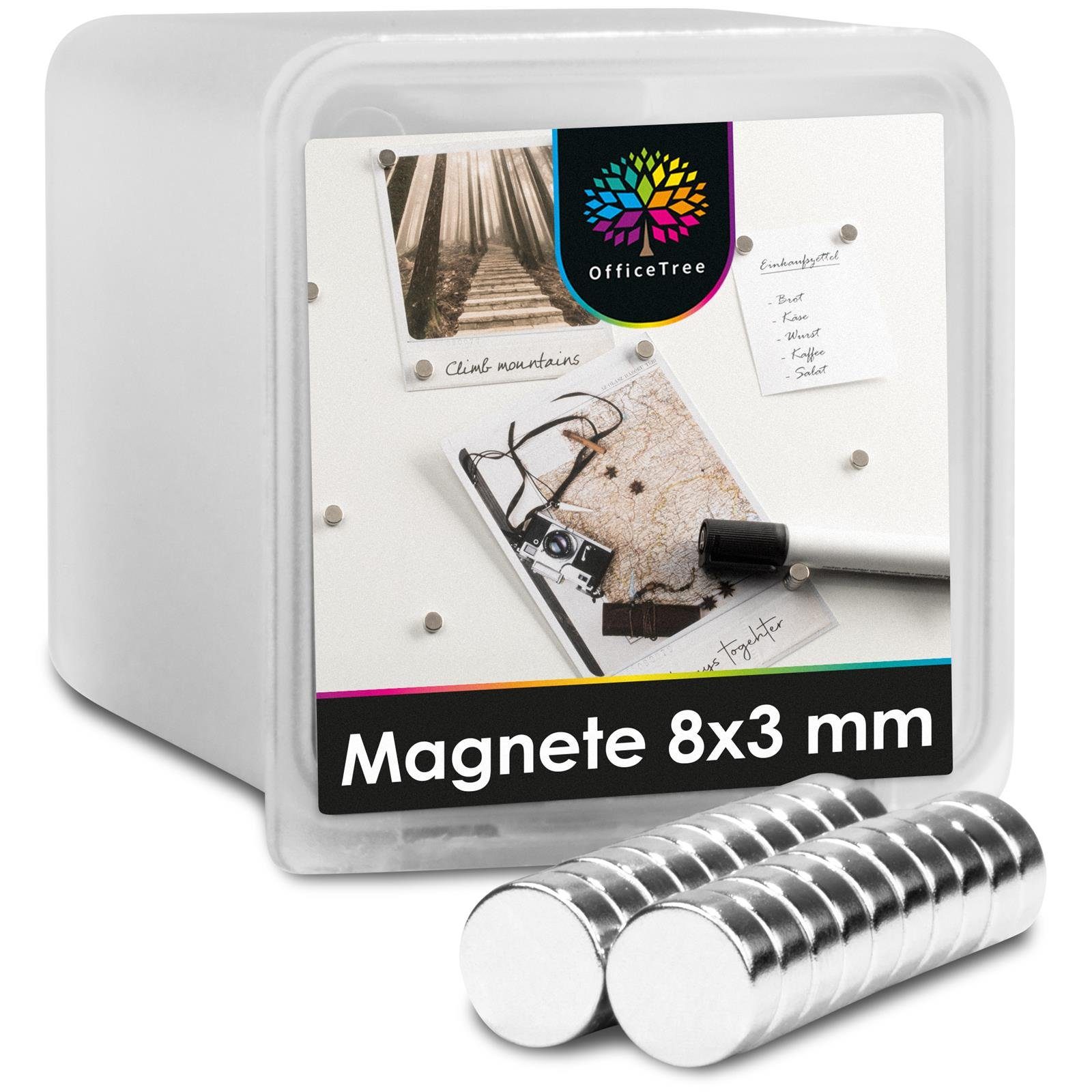 Magnet OfficeTree® 20 Neodym Mini-Magnete 8x3mm rund (wp)