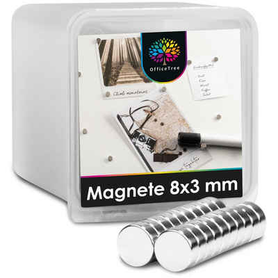 OfficeTree Magnet OfficeTree® 20 Neodym Mini-Magnete 8x3mm rund (wp), rund - extra stark