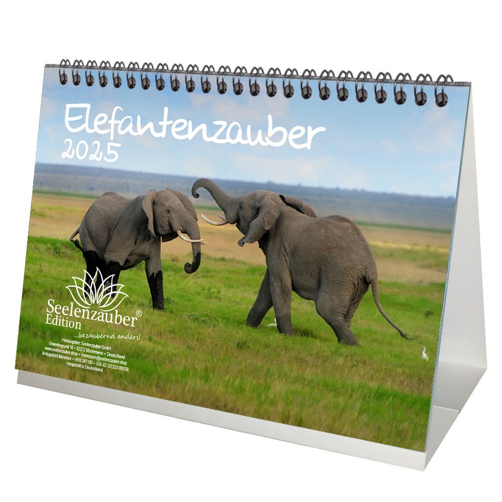 Seelenzauber Tischkalender Elefantenzauber DIN A5 Kalender für 2025 Elefanten