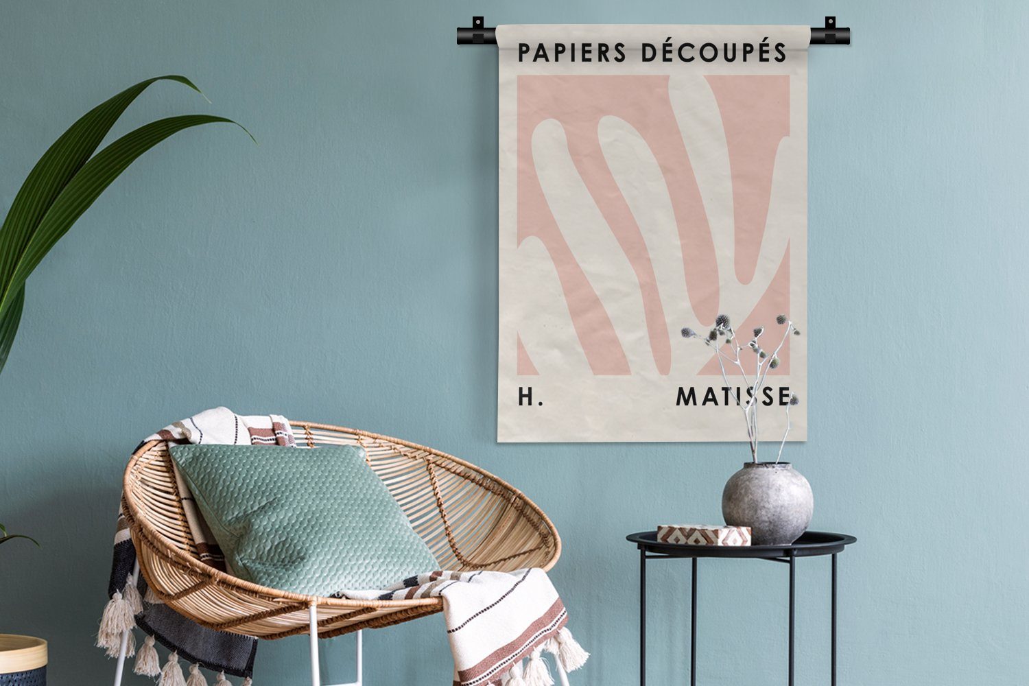 Pastell Wohnzimmer, - Rosa für Deko - Wand, Tapisserie, - Wanddekoobjekt Matisse an Abstrakt, der MuchoWow Schlafzimmer