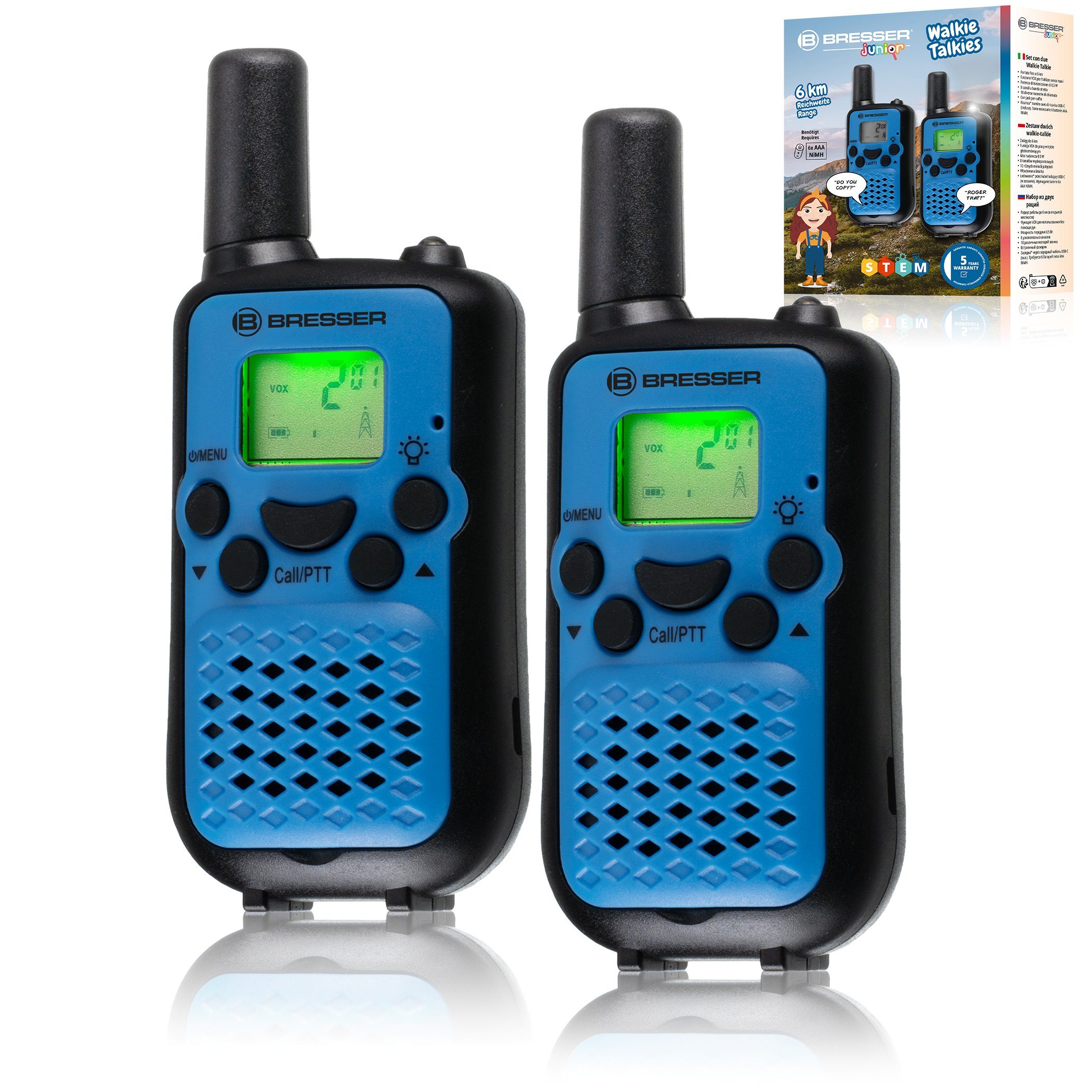 BRESSER junior Walkie Talkie BRESSER JUNIOR Walkie Talkie 2er-Set mit hoher Reichweite bis zu 6 km…