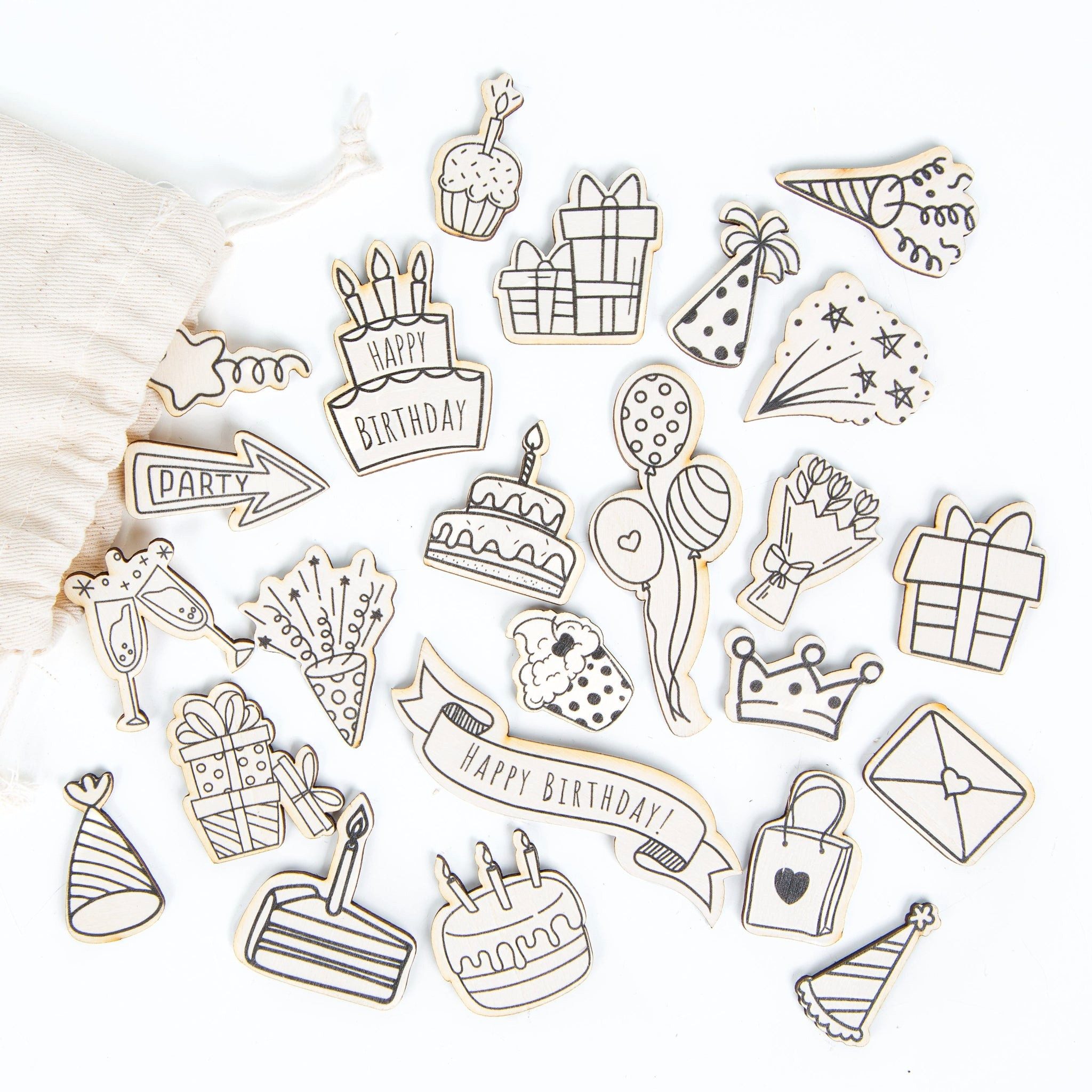 Logbuch-Verlag Dekofigur Geburtstag Tischdeko aus Holz 24-TLG. Streudeko sc günstig online kaufen