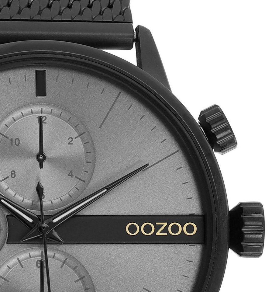 OOZOO Quarzuhr C11104, Metallgehäuse, schwarz IP-beschichtet, Ø ca. 45 mm