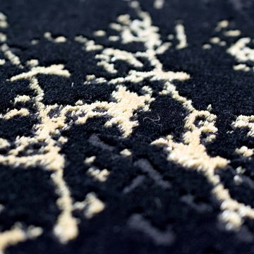 Teppich Teppich Marmor Optik in schwarz gold, TeppichHome24, rechteckig, Höhe: 12 mm