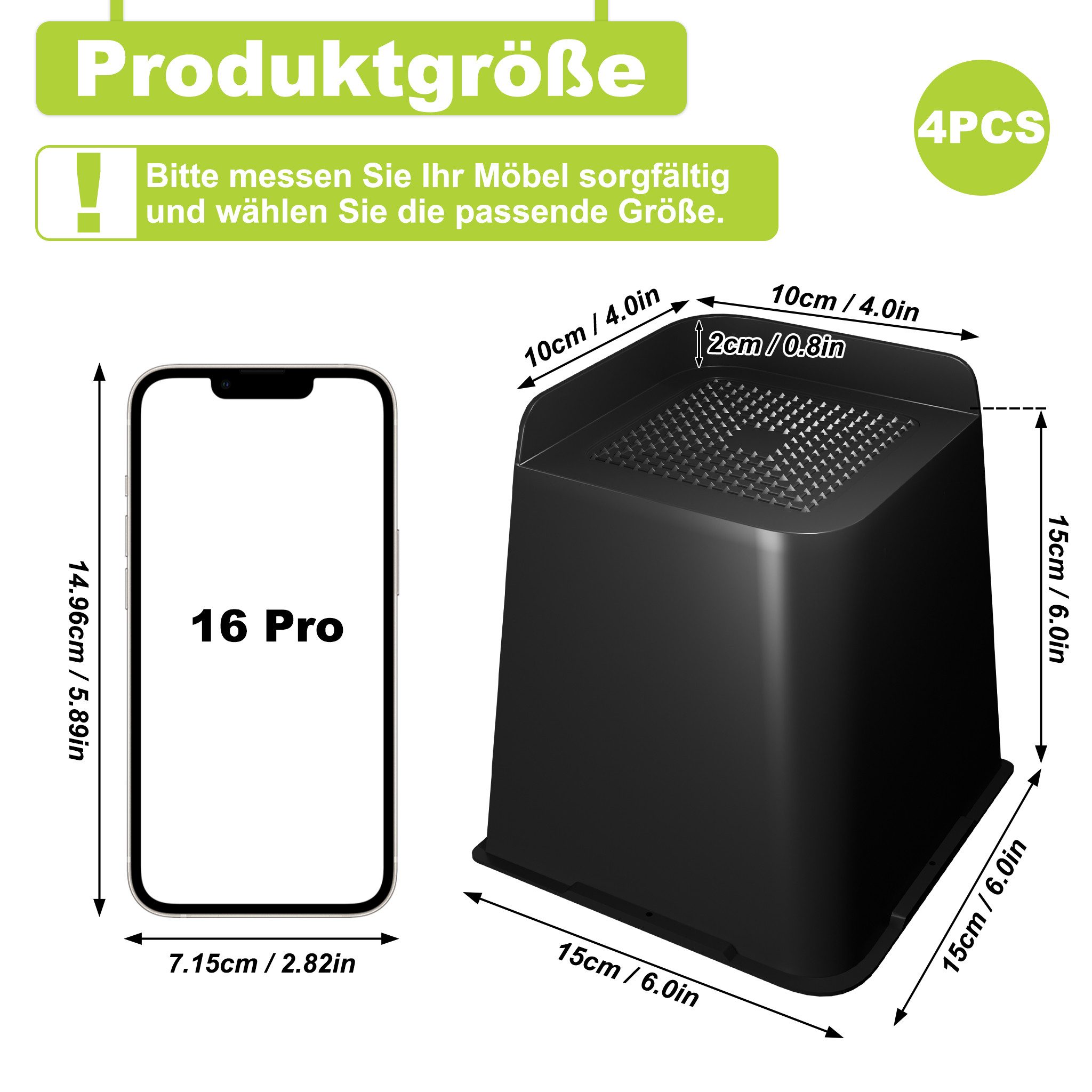 FIVMEN Möbelfuß Möbelerhöhung Betterhöhung Tischhöhe Möbelerhöher Tischerhö günstig online kaufen