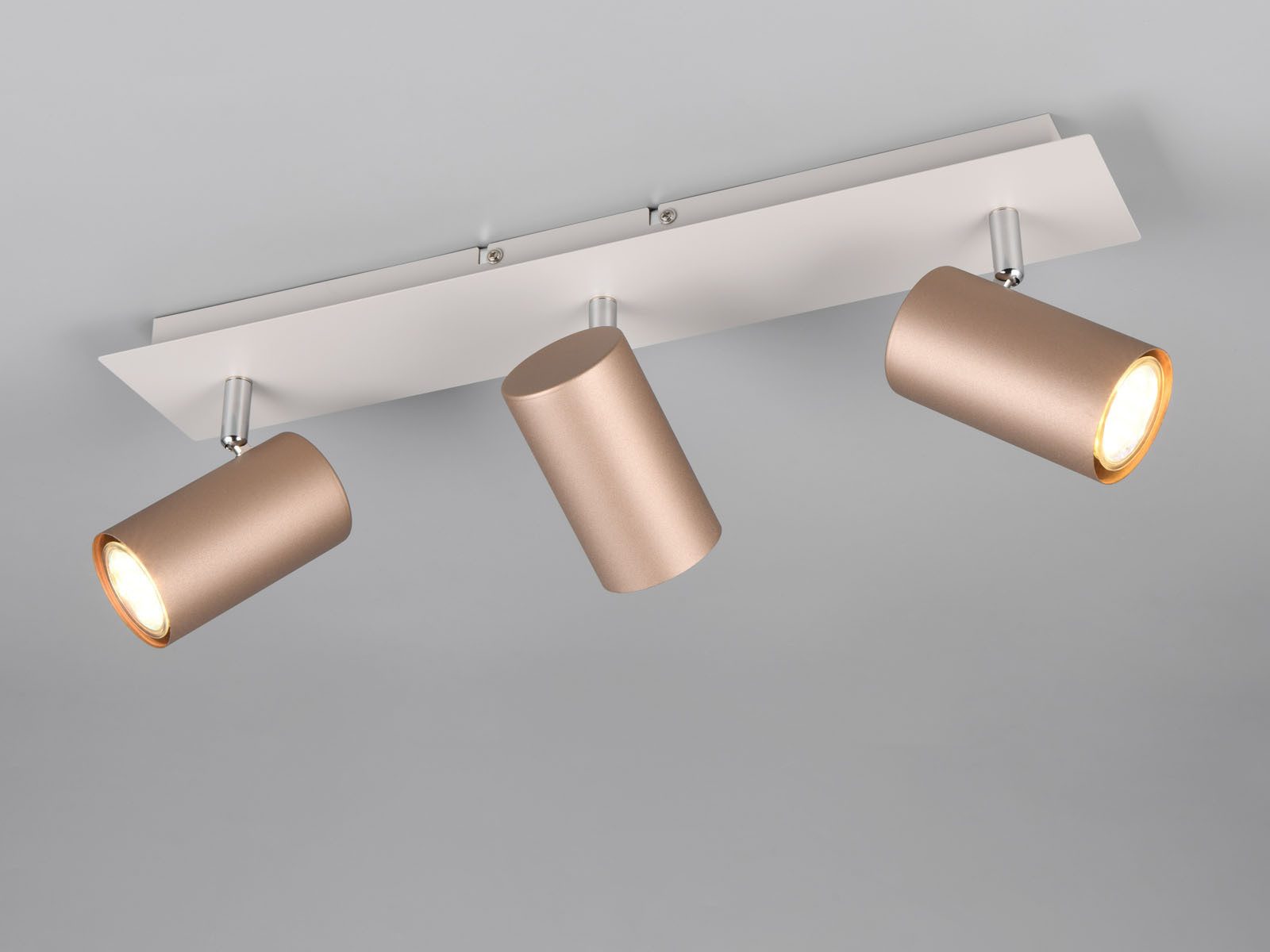 TRIO Leuchten LED Deckenstrahler, Dimmfunktion, LED wechselbar, Warmweiß, Deckenleuchte mit Deckenspots schwenkbar & Wandstrahler innen, L 48cm