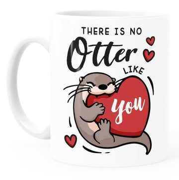 MoonWorks Tasse Kaffee-Tasse Liebe Otter Spruch Geschenk Jahrestag Valentinstag Mann F, Keramik
