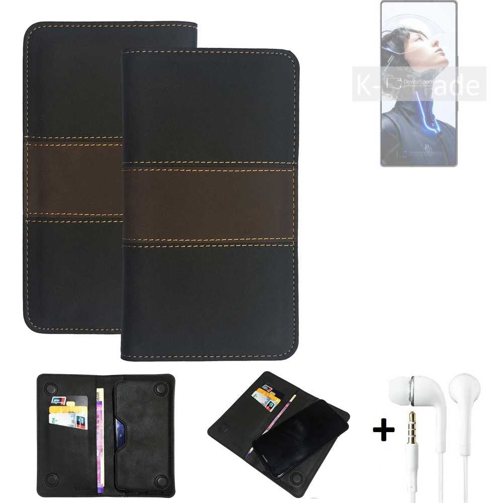 K-S-Trade Handyhülle für REDMAGIC 11 Pro, Handyhülle + Kopfhörer Schutzhülle Walletcase Bookstyle Tasche