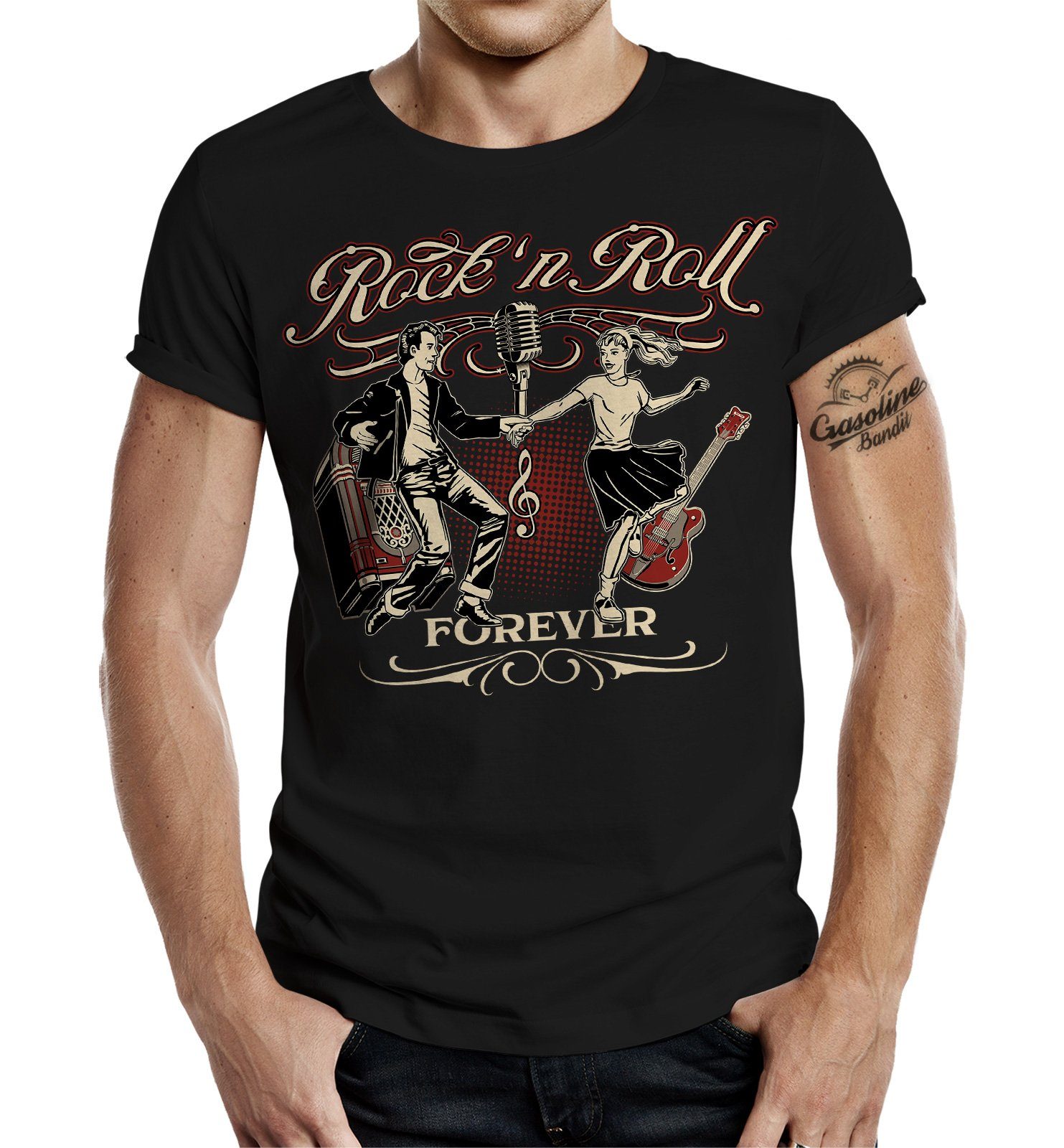 GASOLINE BANDIT® T-Shirt für Rockabilly Fans günstig online kaufen