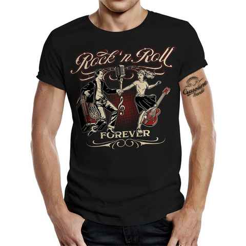 GASOLINE BANDIT® T-Shirt für Rockabilly Fans - Rock 'n Roll Forever