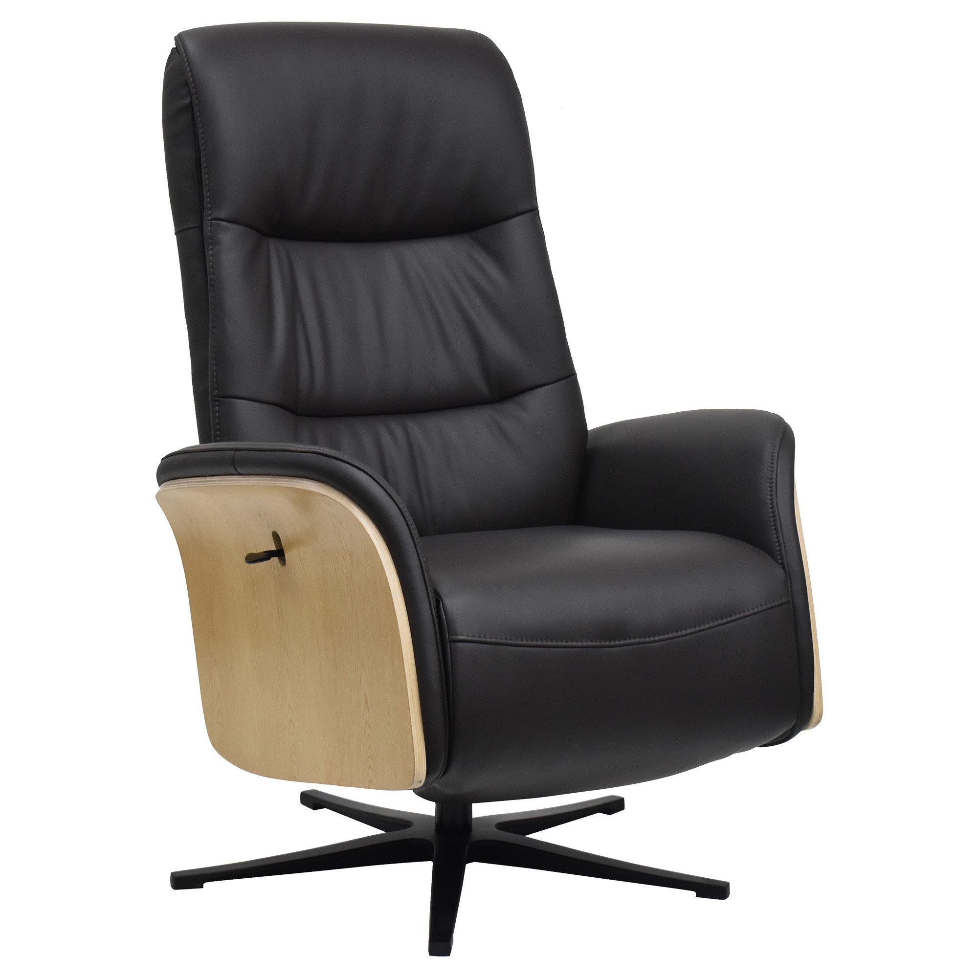 Raburg Drehsessel TV-Sessel mit Relaxfunktion, 120 kg, Marces, manuell verstellbar, 360° drehbar, verstellb. Kopfteil, Leder & Holz