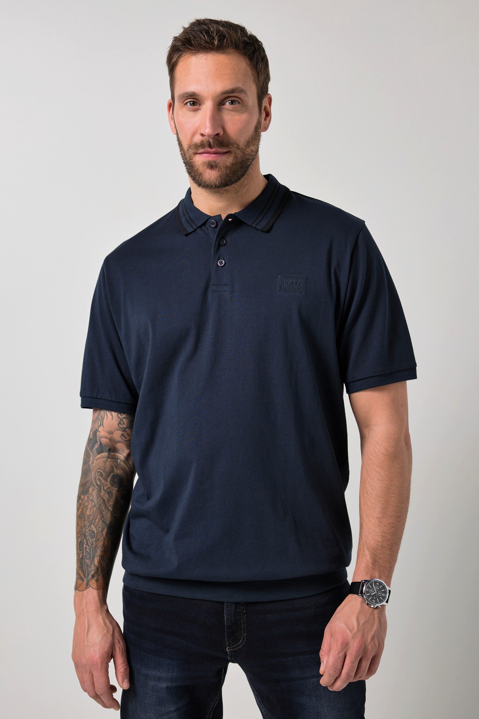 Poloshirt Poloshirt Bauchfit Halbarm Badge XXL bis 8 XL