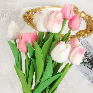 Kunstblumenstrauß Künstliche Tulpen gefälschte Blumensträuße Arrangement für Home Room, Juoungle