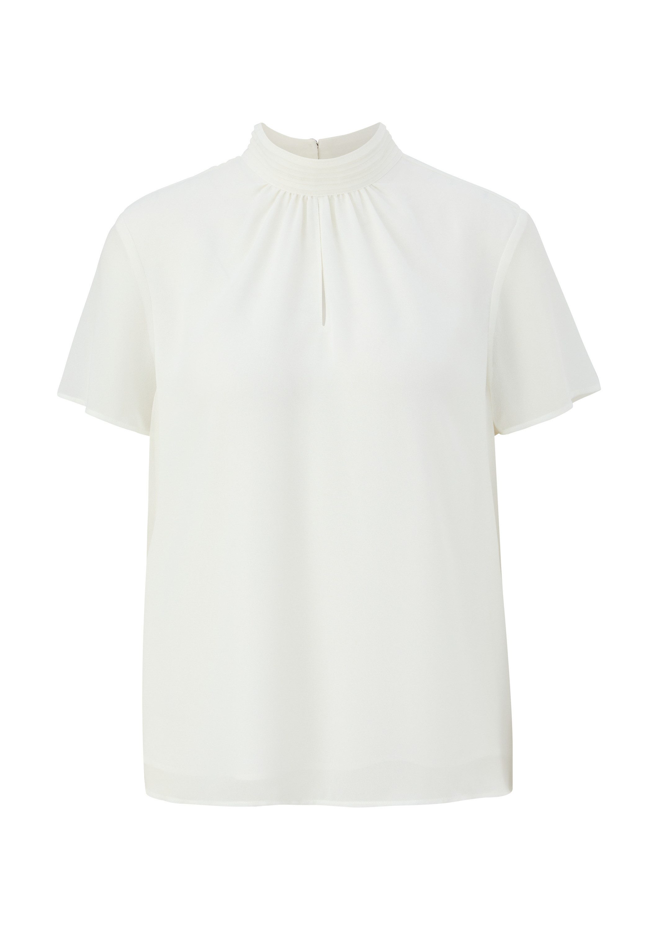 s.Oliver Kurzarmbluse Bluse Hochgeschlossene Chiffonbluse günstig online kaufen