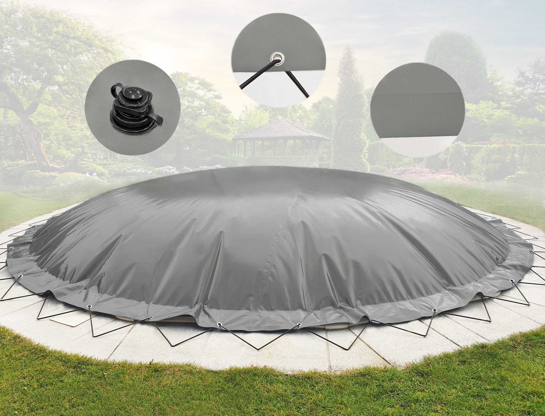 AirDeluxe Pool-Abdeckplane (Profi-Qualität) Runde aufblasbare Poolplanen/Sc günstig online kaufen