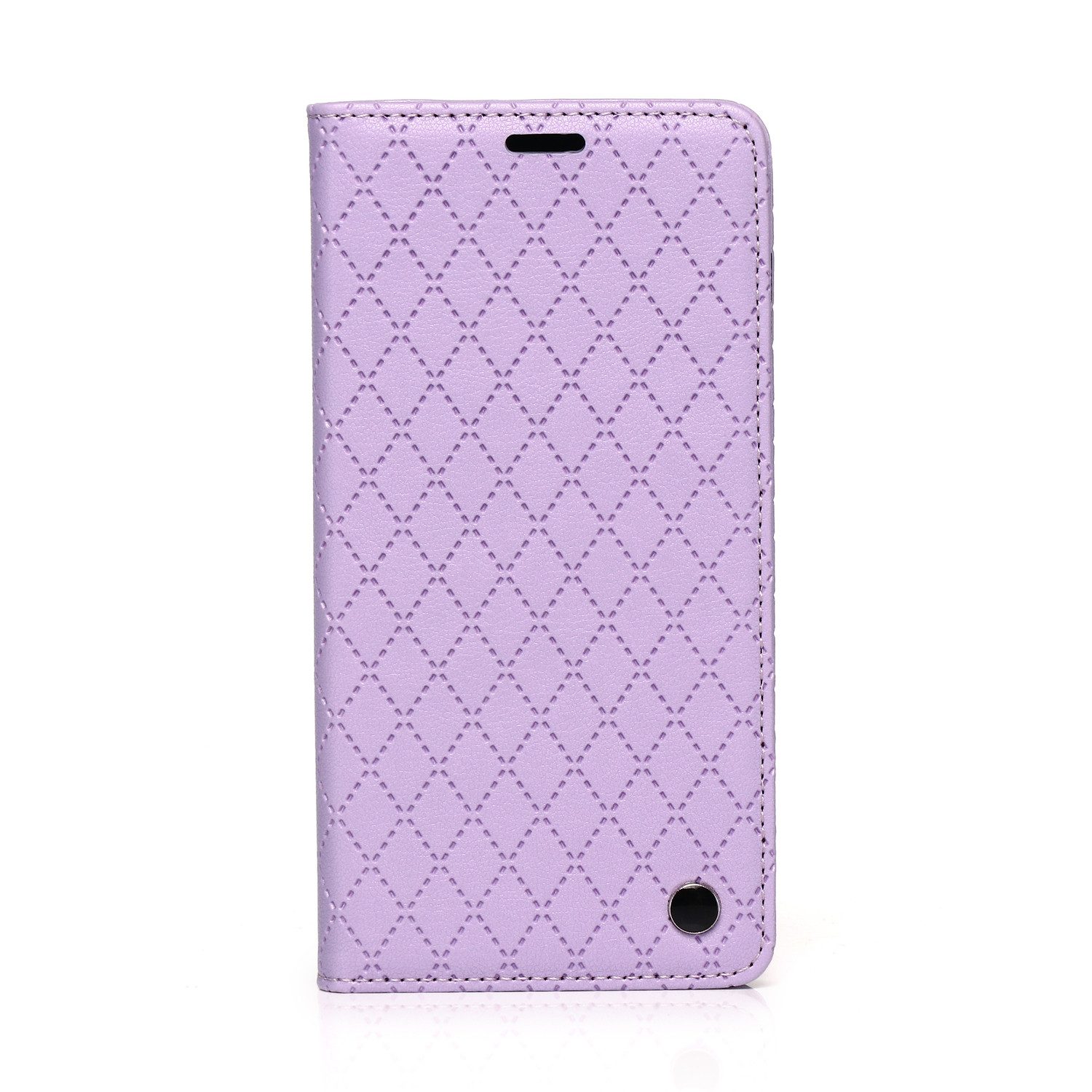 COFI 1453 Handyhülle Smart Caro kompatibel mit Apple iPhone 17 Pro Violett Wallet kariert 6,3, Karomuster mit Kartenfach und Standfunktion