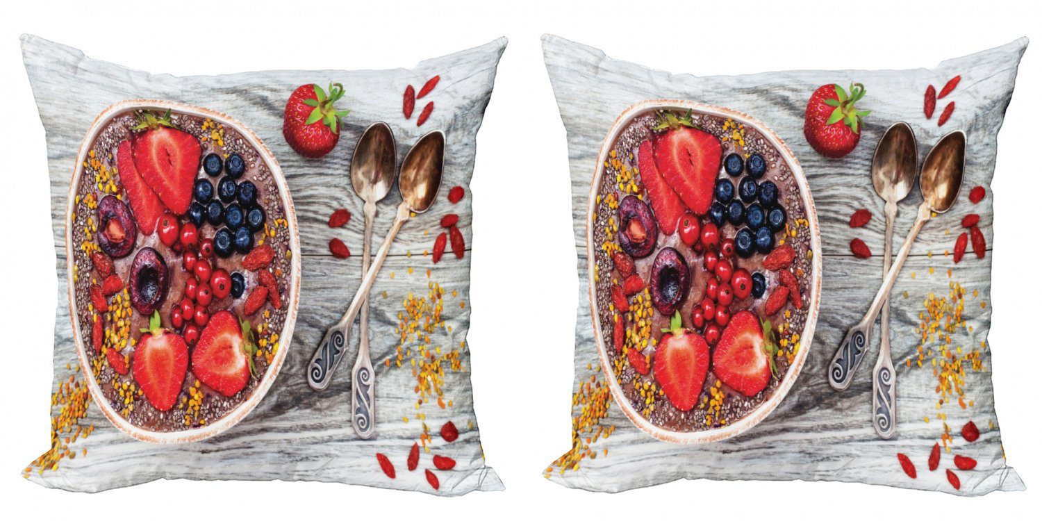 Kissenbezüge Modern Accent Doppelseitiger Digitaldruck, Abakuhaus (2 Stück), Erdnussbutter Frühstück Foods Bowl