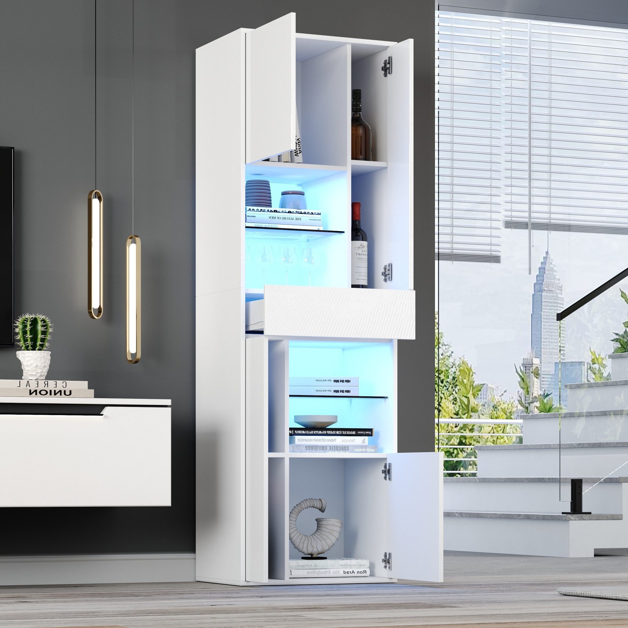 OKWISH Vitrine Vitrine aus Spanplatte (Schaukästen, Hochschrank, 1-St., mit günstig online kaufen