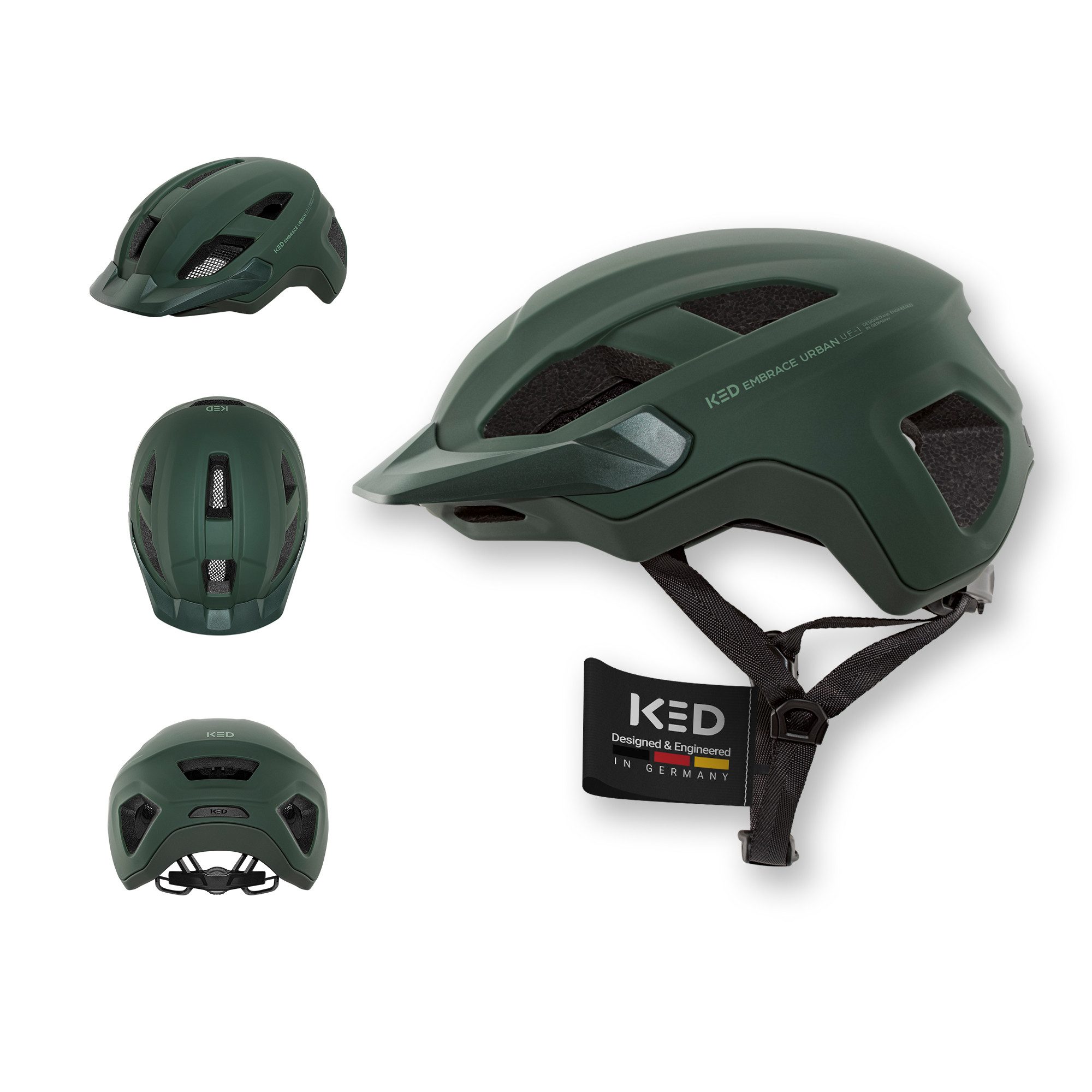KED Fahrradhelm KED Embrace Urban UF-1 Unisex Fahrradhelm, Mit In-Mold Technologie Für Alltag, Pendeln Und Freizeit