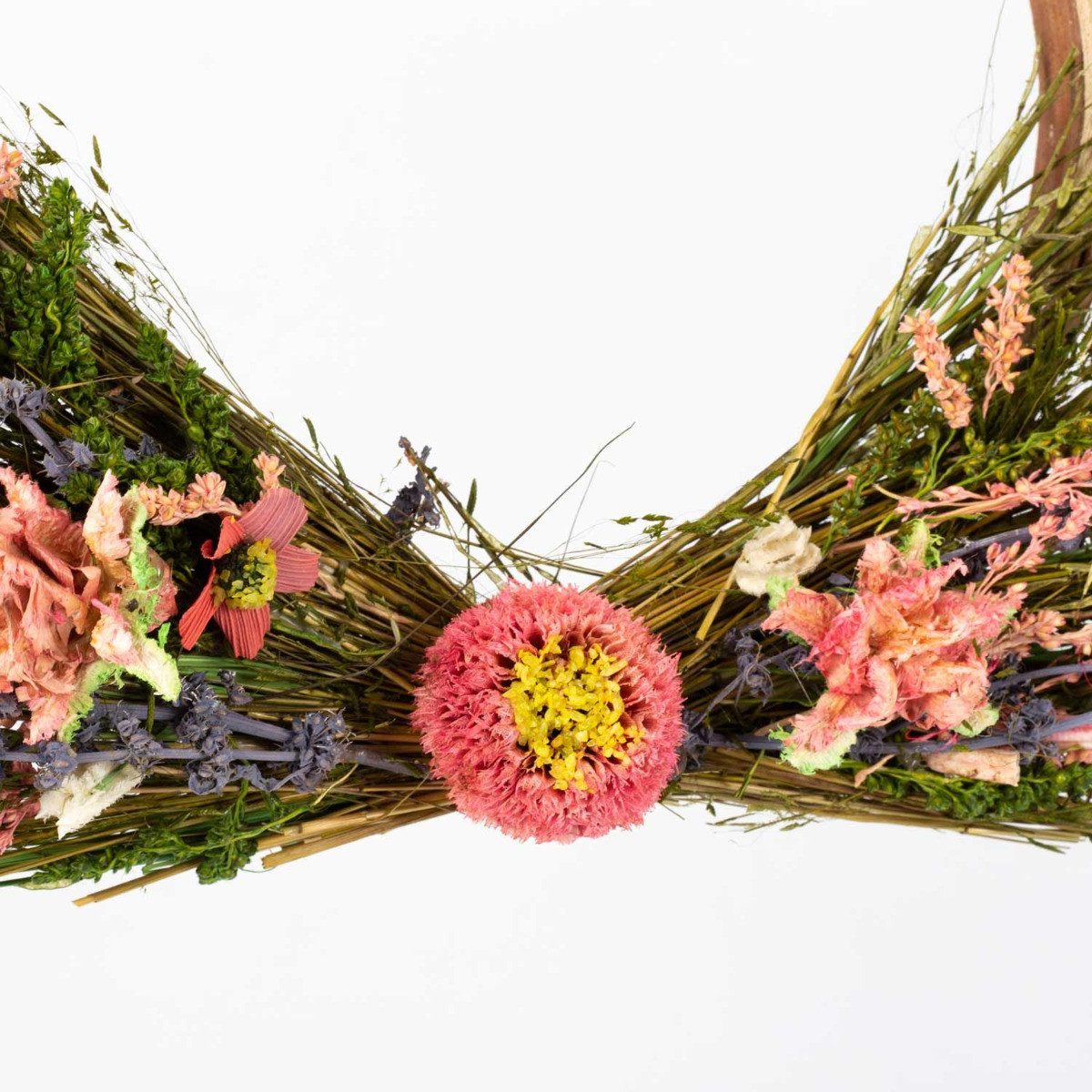 Trockenblume Trockenblumenkranz GALENO auf Ring, rosa-lila, 36,5 cm, Ø30 cm, artplants, Höhe 36.5 cm