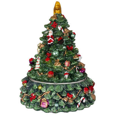 Christmas Paradise Spieluhr Weihnachtsbaum grün, 15cm, (mechanisch aufziehbar, Weihnachtsdeko, 1-tlg), mit Melodie, dreht sich
