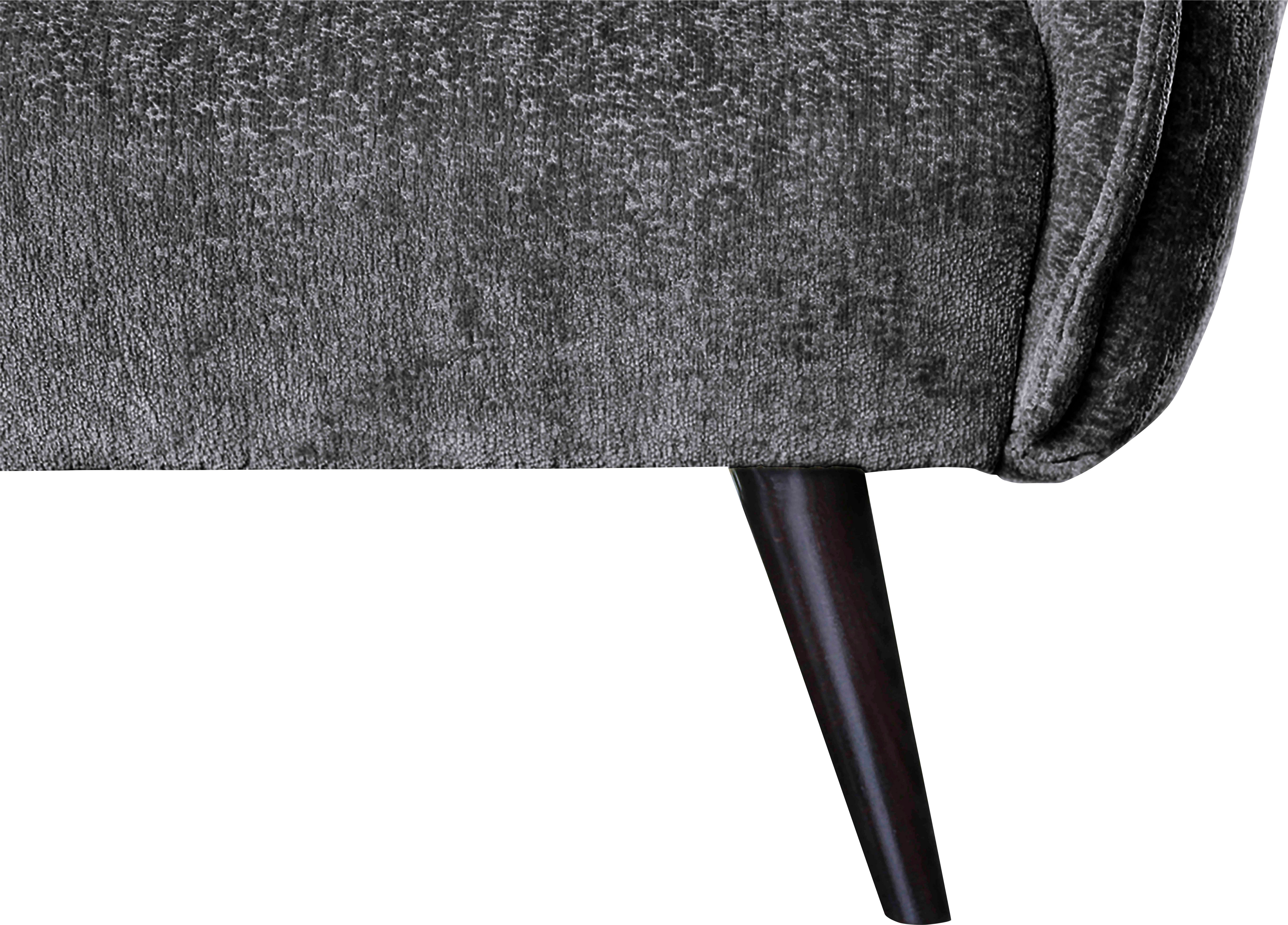 Kedernähten Schwarz Alabina, mit GEPADE mit und 3-Sitzer abnehmbaren Reißverschluss Rückenkissen