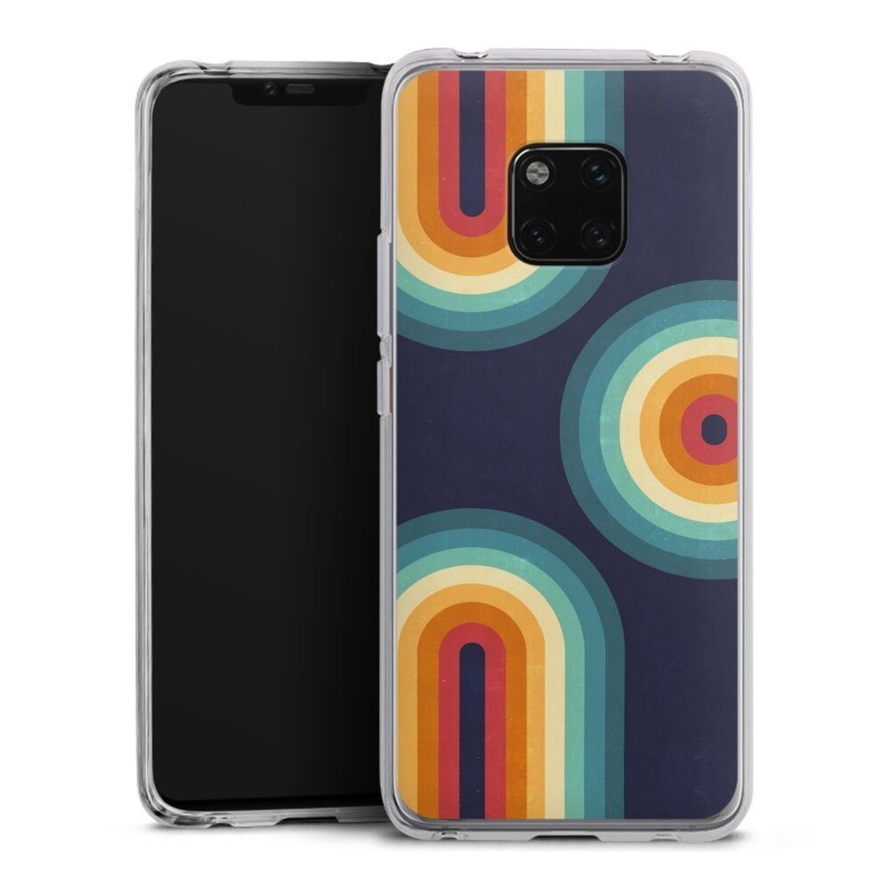 Handyhülle Retro bunt Regenbogen Double Rainbow on Blue