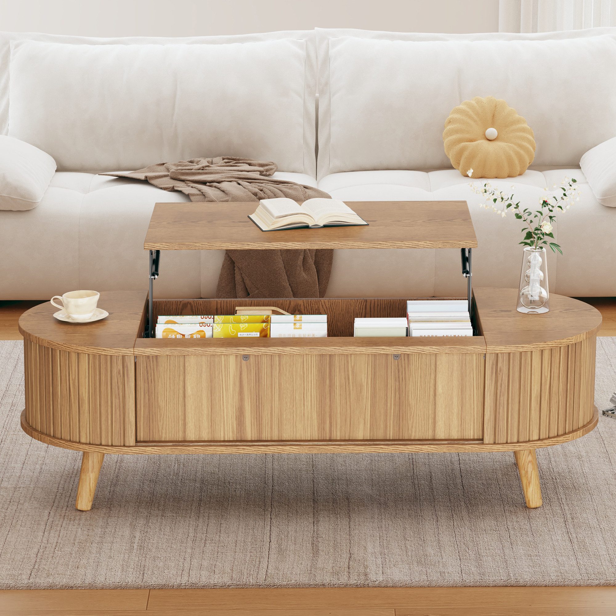 Merax Couchtisch anhebbarer Sofatisch mit Liftfunktion günstig online kaufen
