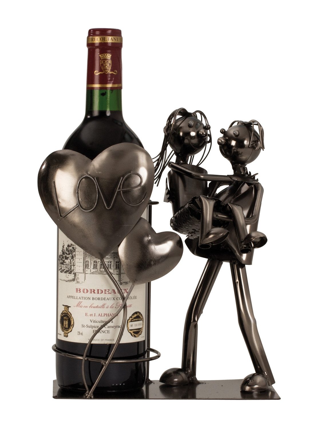 Mel-O-Design Dekofigur 7059 Wein-Flaschenhalter 'Liebespaar Love' (Stück, 1 St., 1), Blickfang