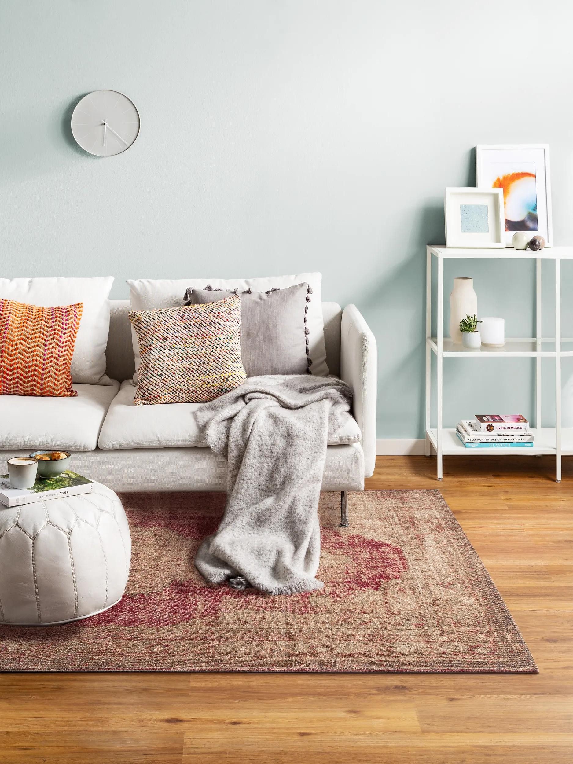 benuta Teppich Stay, rechteckig, Höhe: 5 mm, Wolle, Teppich Wohnzimmer, Schlafzimmer, Esszimmer, Flur, Hygge & Cozy