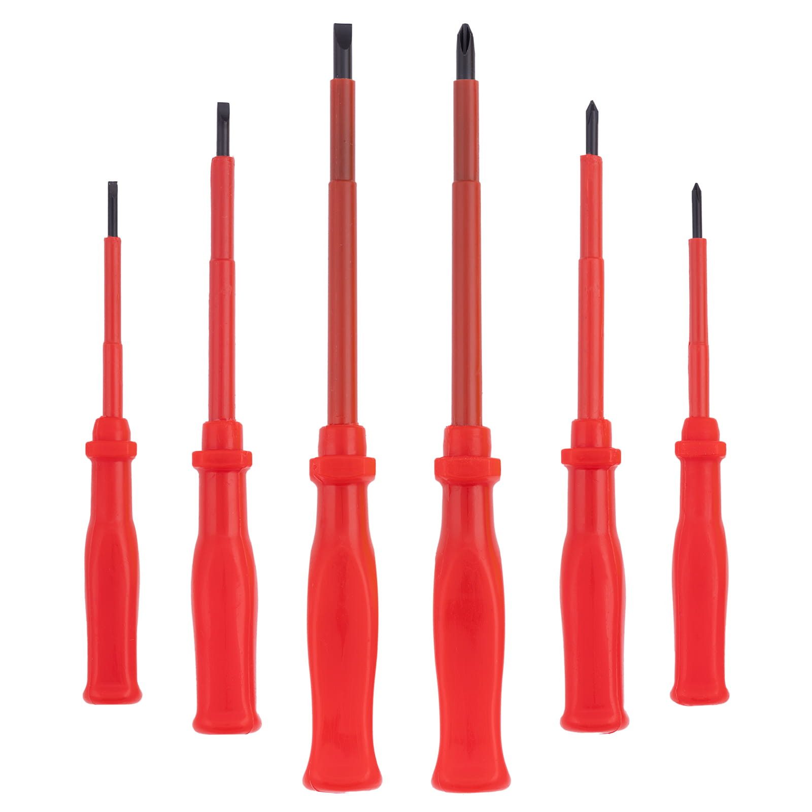 BOOMET Schraubendreher Schraubenzieher Set magnetisch, (6 St), 6-teilig Kreuz Schlitz isoliert magnetisch